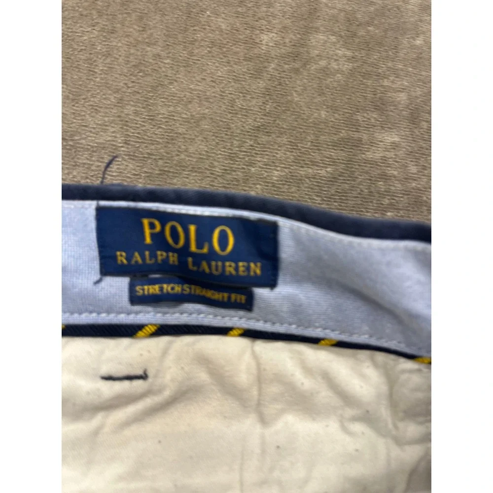 Polo Ralph Lauren Mens Stretch‎ Straight Fit Chino Pants Navy Blue 38x30